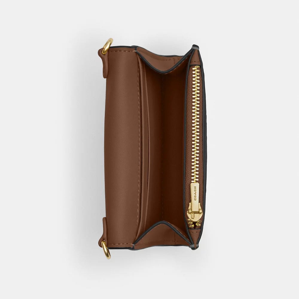 [AUCTION] COACH Mini Envelope Wallet With Strap In Signature Canvas In Khaki Saddle 2 (CU172) (Copy)