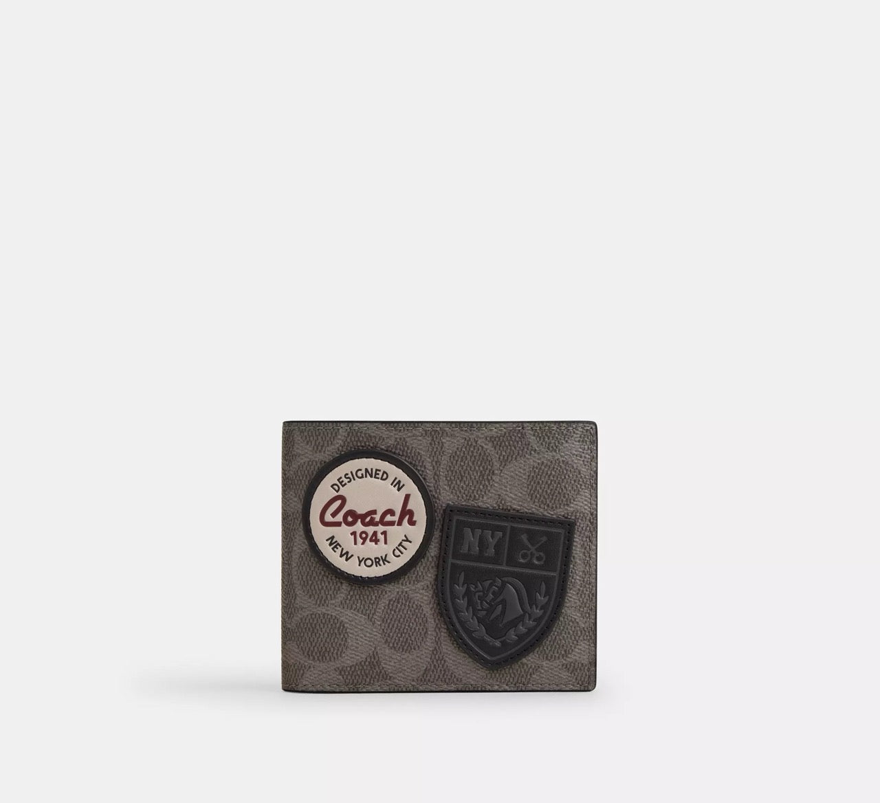 [INCOMING ETA 30 DAYS] COACH Men 3-In-1 Wallet In Signature Canvas With Patches in Grey Multi (CCG27)