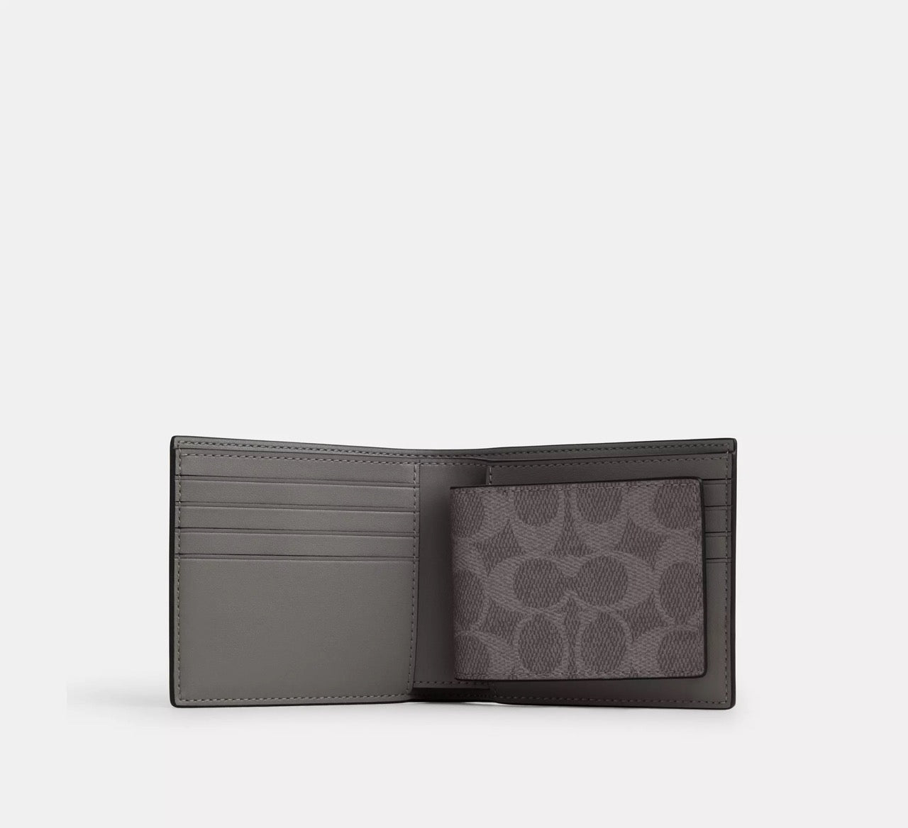 [INCOMING ETA 30 DAYS] COACH Men 3-In-1 Wallet In Signature Canvas With Patches in Grey Multi (CCG27)
