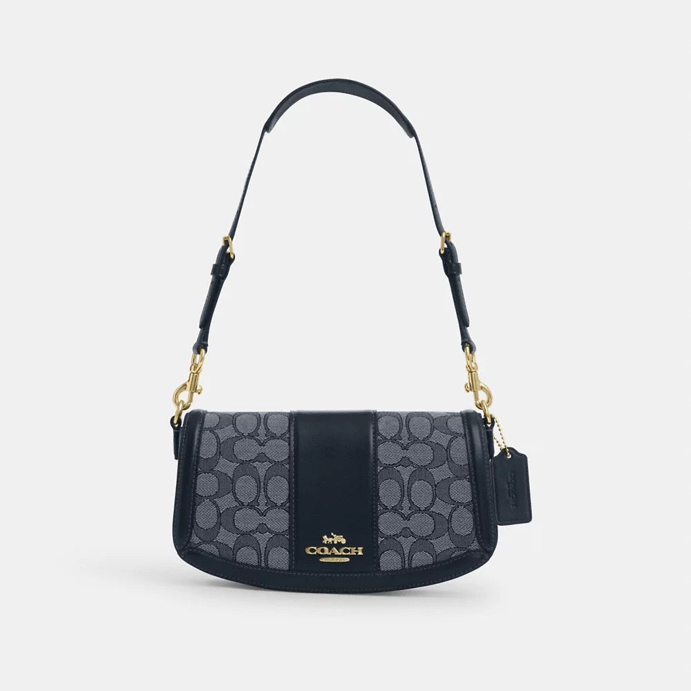 [INCOMING ETA AFTER RAYA] COACH Andrea Shoulder Bag In Signature Jacquard in Midnight Navy (CT767)