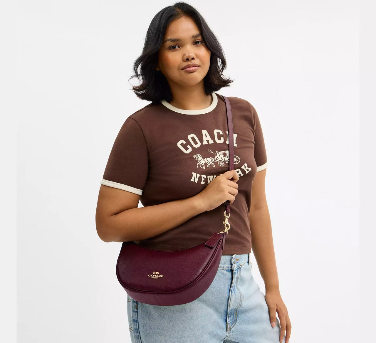 [INCOMING ETA 30 DAYS] COACH Aria Shoulder Bag in Dark Wine (CCL28)