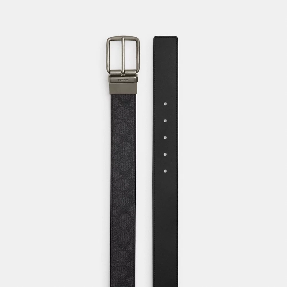 [INCOMING ETA 30 DAYS] COACH Boxed Card Case And Belt Set In Signature Canvas In Charcoal Black (CW351)