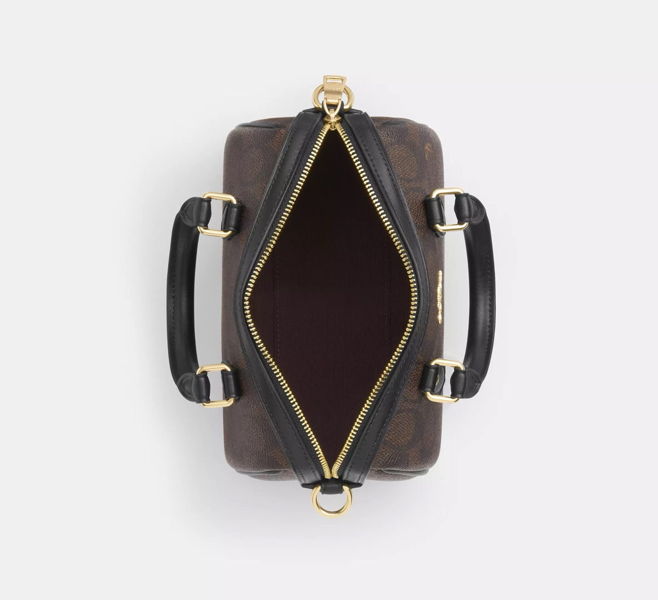 [INCOMING ETA 30 DAYS] COACH Boxed Mini Rowan Crossbody Bag & Mirror Bag Charm Set in Walnut/Black (CCL59)