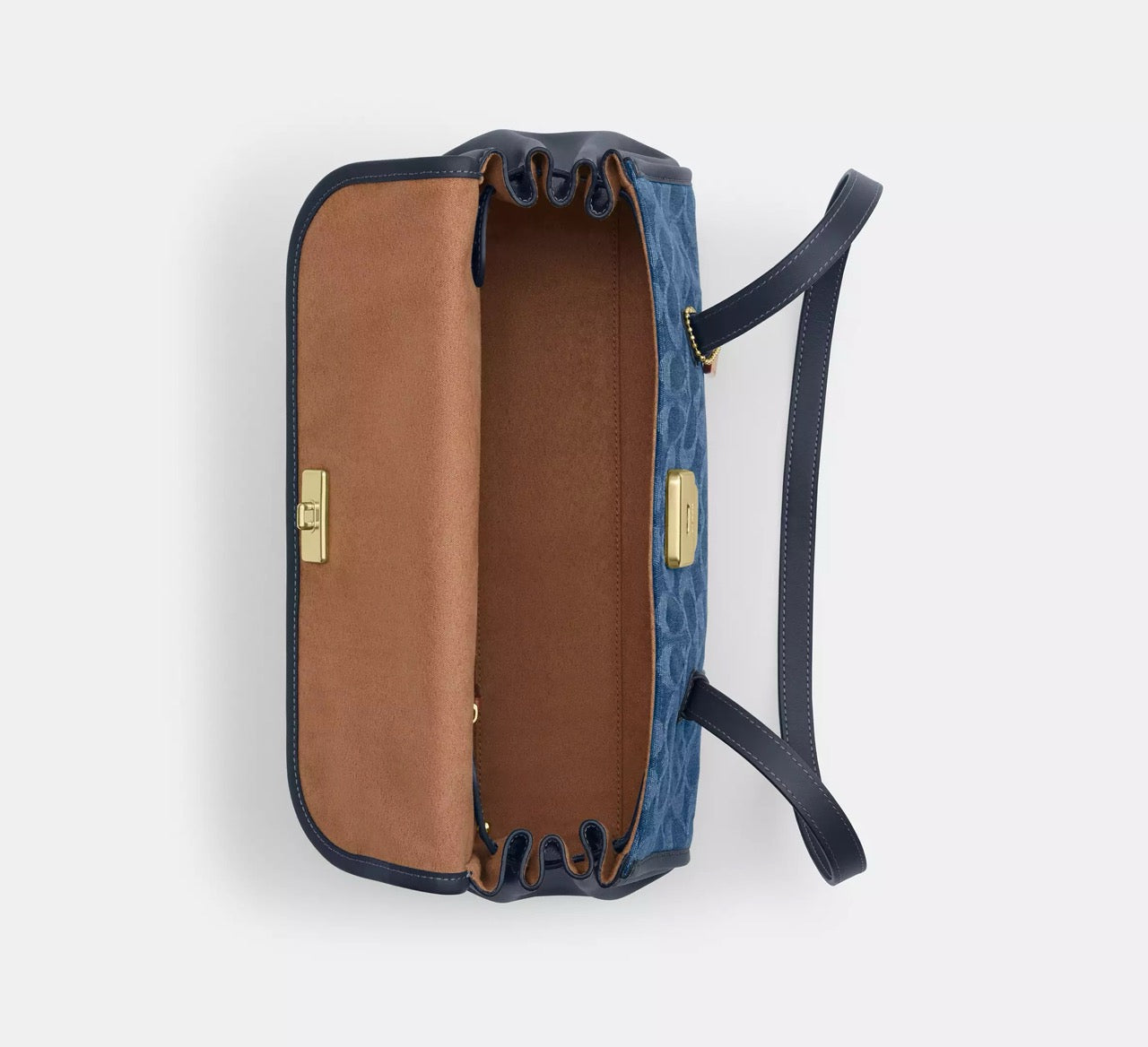 [INCOMING ETA 30 DAYS] COACH Bridget Flap Shoulder Bag In Signature Denim in Indigo (CDE94)
