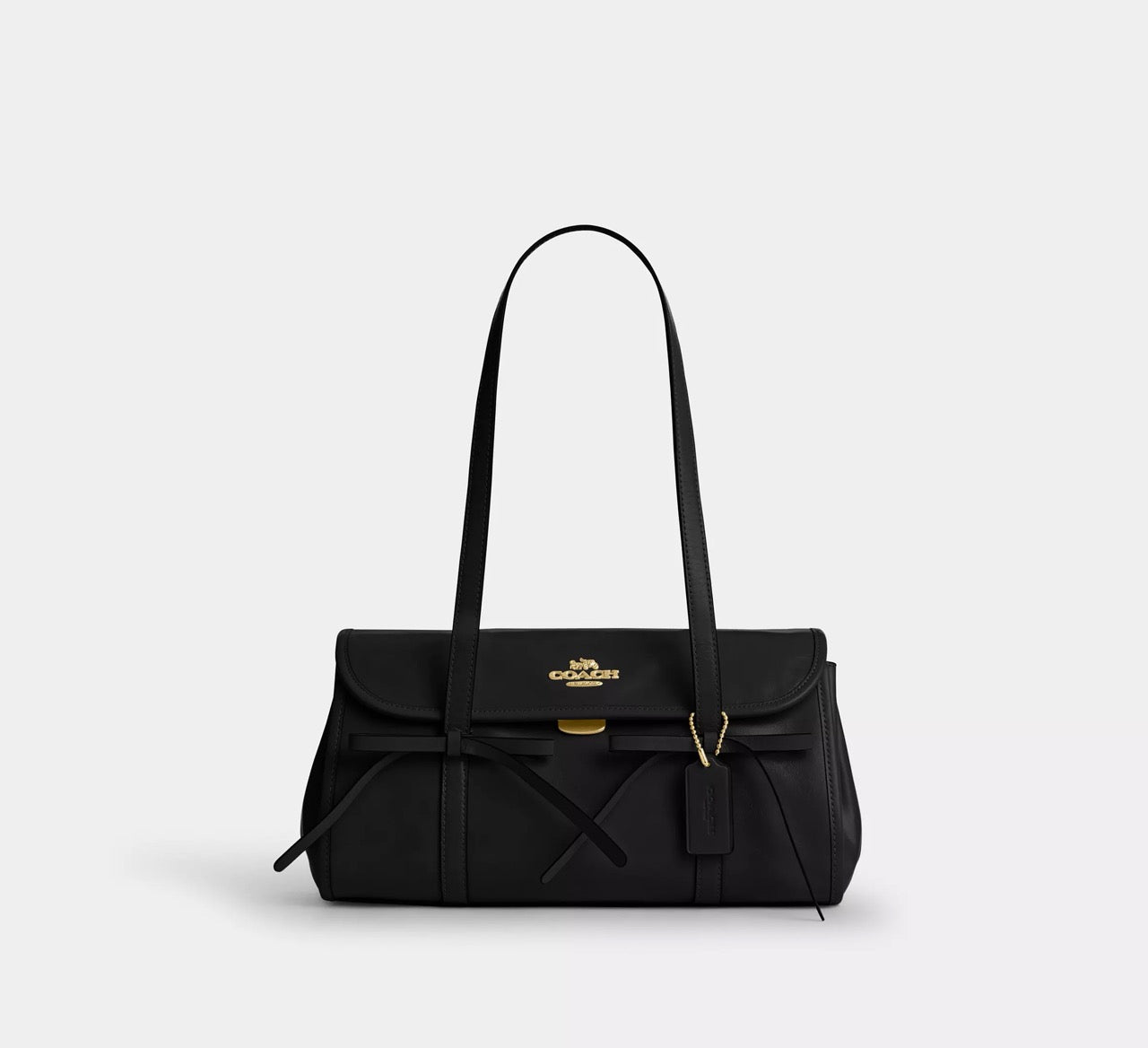 [READY STOCK MY] COACH Bridget Flap Shoulder Bag With Bows in Black (CDY94)