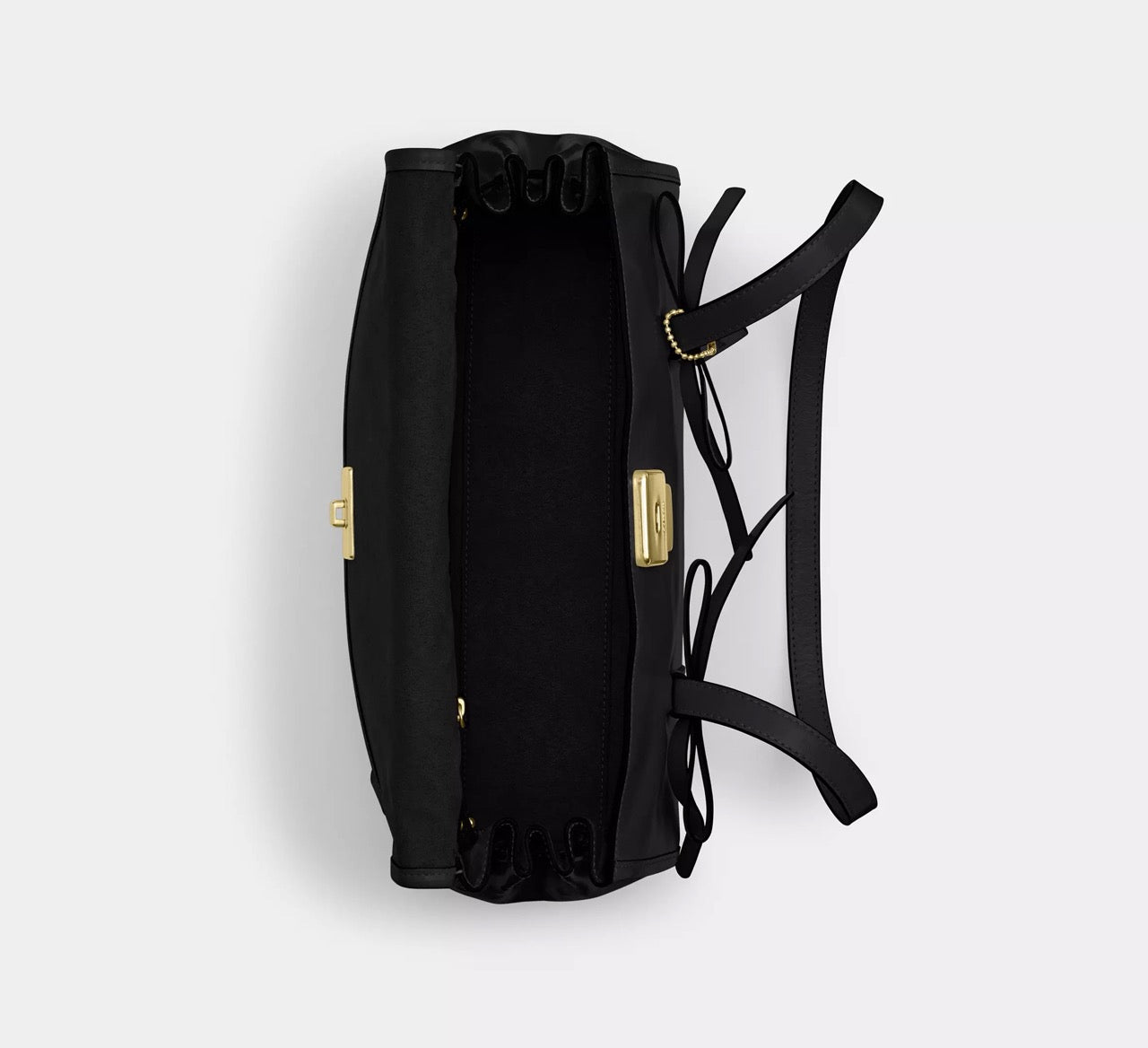 [READY STOCK MY] COACH Bridget Flap Shoulder Bag With Bows in Black (CDY94)