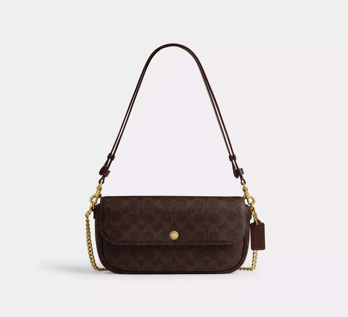 [WEB EXCLUSIVE][INCOMING ETA 30 DAYS] COACH Brook Flap Chain Bag In Signature Canvas in Maple (CAN91)