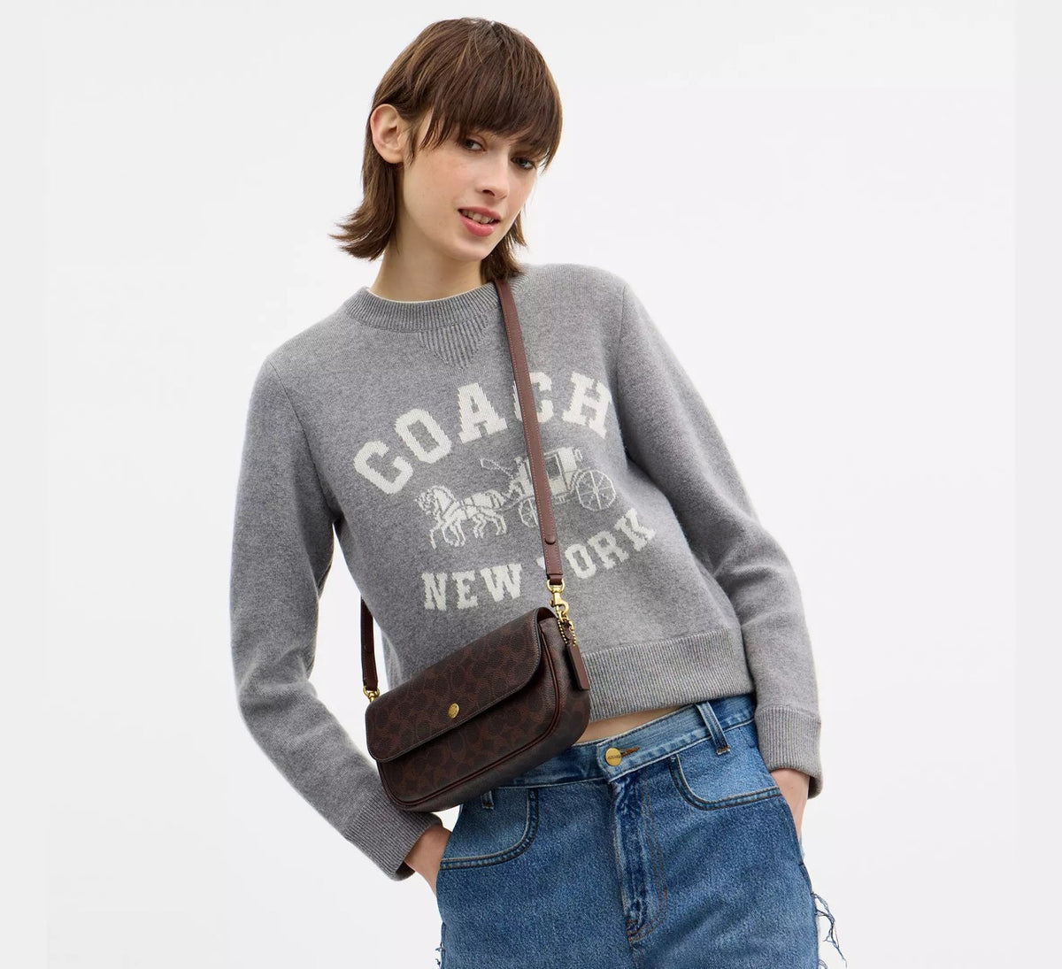 [WEB EXCLUSIVE][INCOMING ETA 30 DAYS] COACH Brook Flap Chain Bag In Signature Canvas in Maple (CAN91)