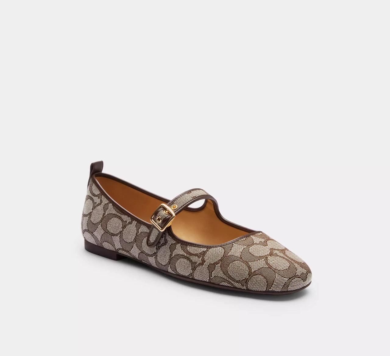 [INCOMING ETA 30 DAYS] COACH C Rivet Mary Jane In Signature Jacquard in Oak/Maple (FK)(CAP82)