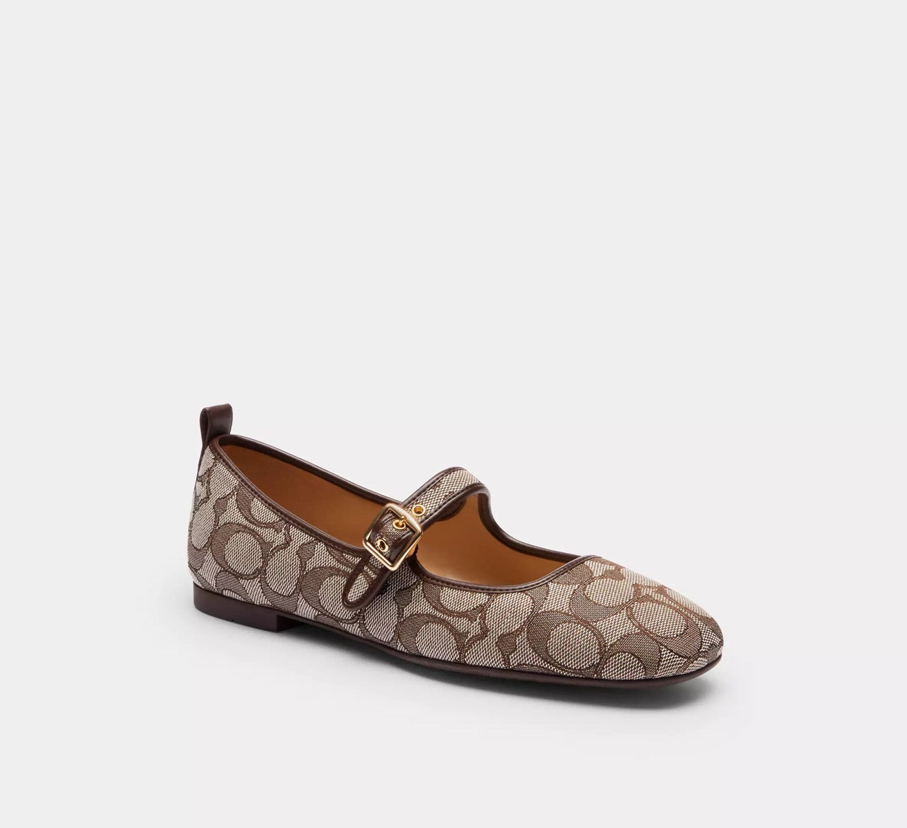 [INCOMING ETA 30 DAYS] COACH C Rivet Mary Jane In Signature Jacquard in Oak/Maple (FK)(CCO00)