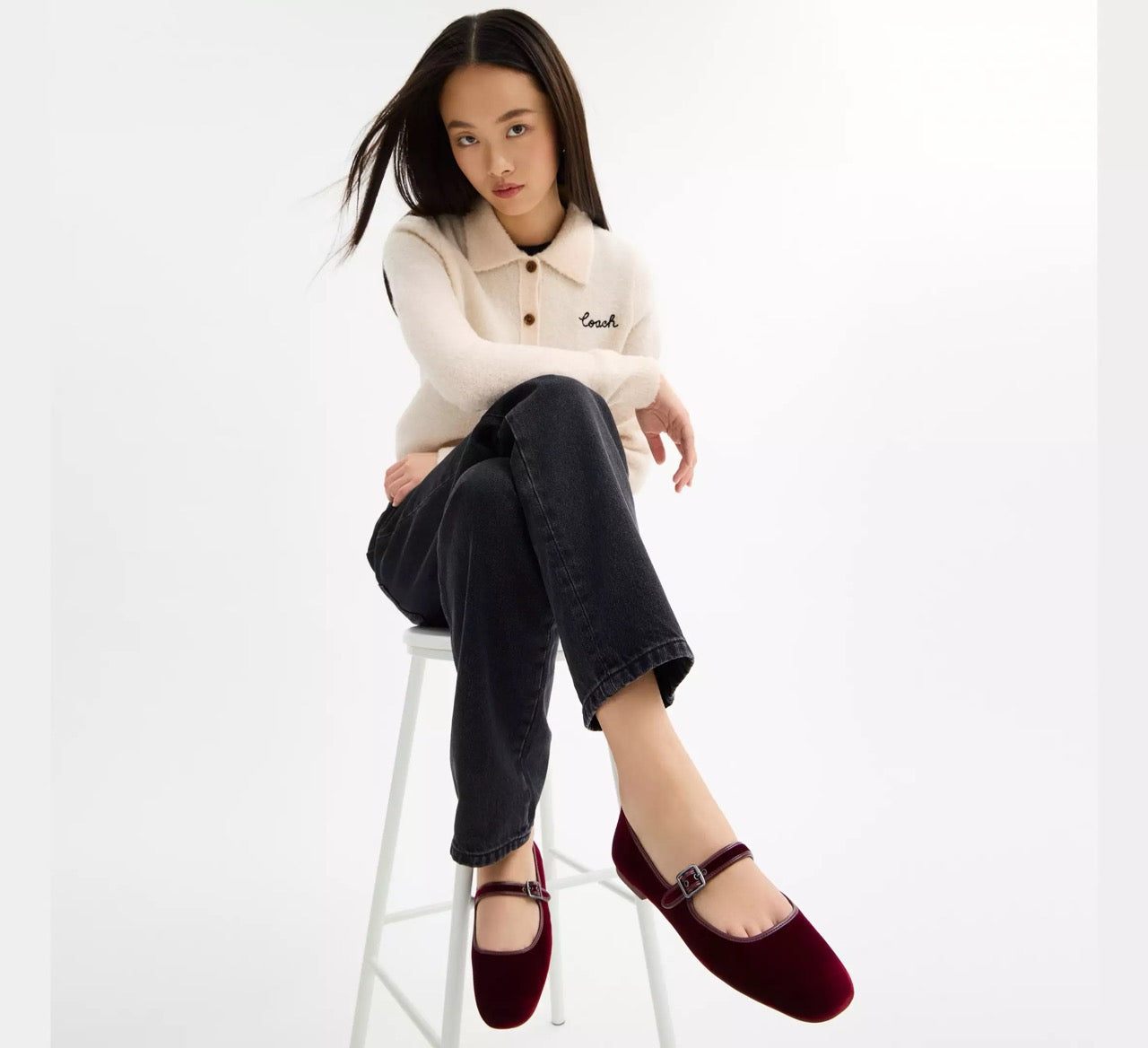 [INCOMING ETA 30 DAYS] COACH C Rivet Mary Jane in Burgundy/Merlot (FK)(CCG46)