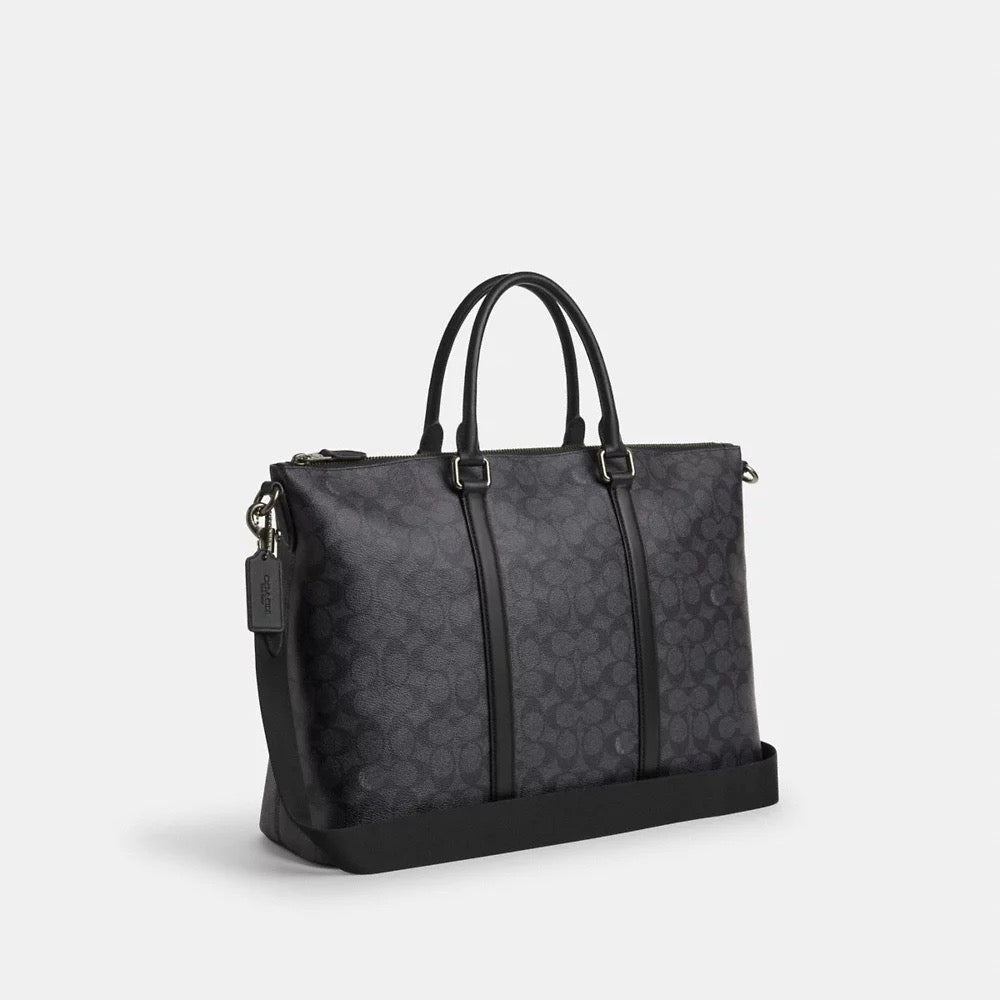 [INCOMING ETA 30 DAYS] COACH For Men Caleb Work Bag In Signature Canvas in Charcoal/Black (CY770)