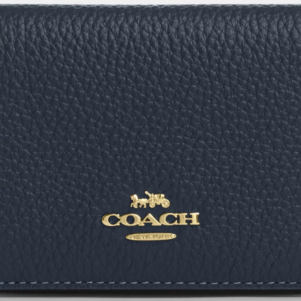 [INCOMING ETA 30 DAYS] COACH Card Holder Wallet In Signature Canvas With Cherry Print in Denim Multi (CZ448)