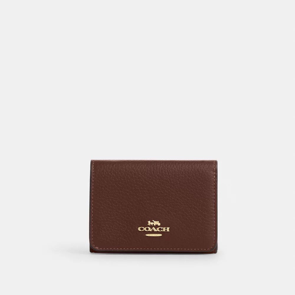 [INCOMING ETA 30 DAYS] COACH Card Holder Wallet In Signature Canvas in Tan/Brown (CZ034)