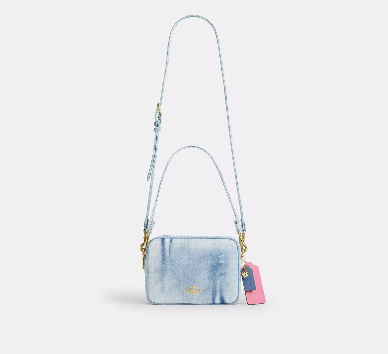 [INCOMING ETA CUBA RAYA] COACH Carey Crossbody Bag In Loved Denim With Charms in Light Indigo (CEK67)