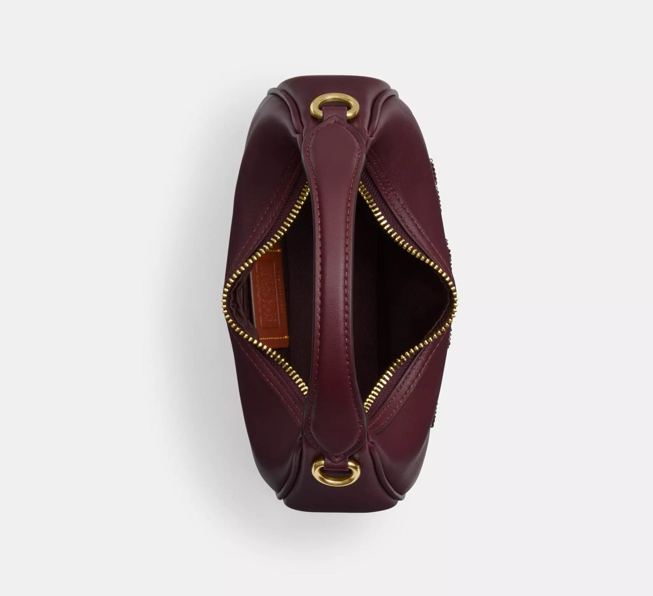 [READY STOCK MY] COACH Carmen Mini Crossbody Bag With Beaded Coach Graphic in Dark Wine (CCE60)