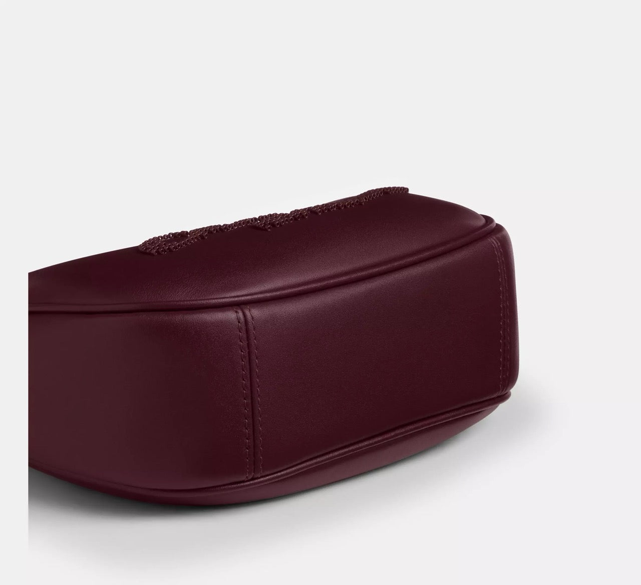 [READY STOCK MY] COACH Carmen Mini Crossbody Bag With Beaded Coach Graphic in Dark Wine (CCE60)