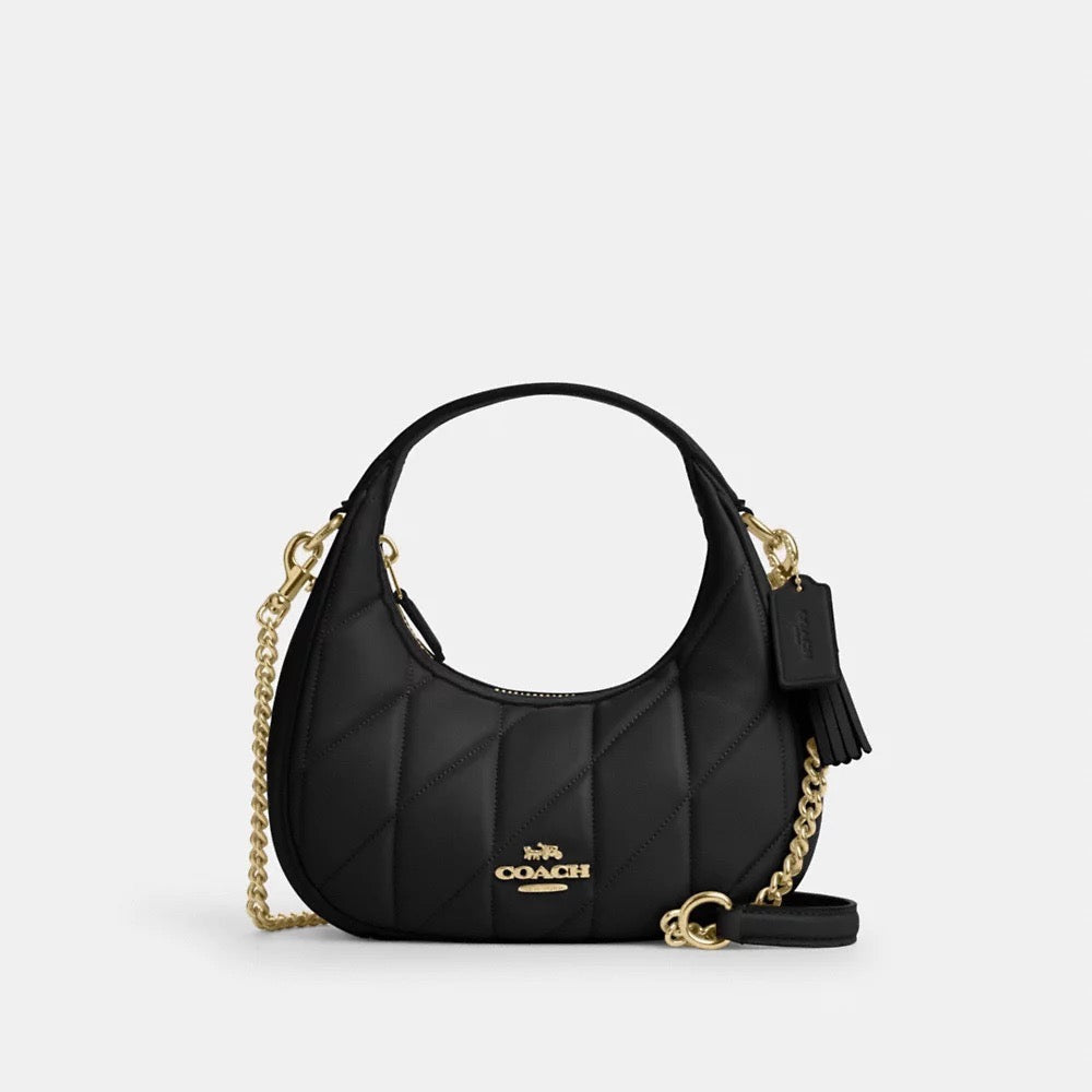 [INCOMING ETA 30 DAYS] COACH Carmen Mini Crossbody Bag With Quilting in Black (GHW)(CY710)