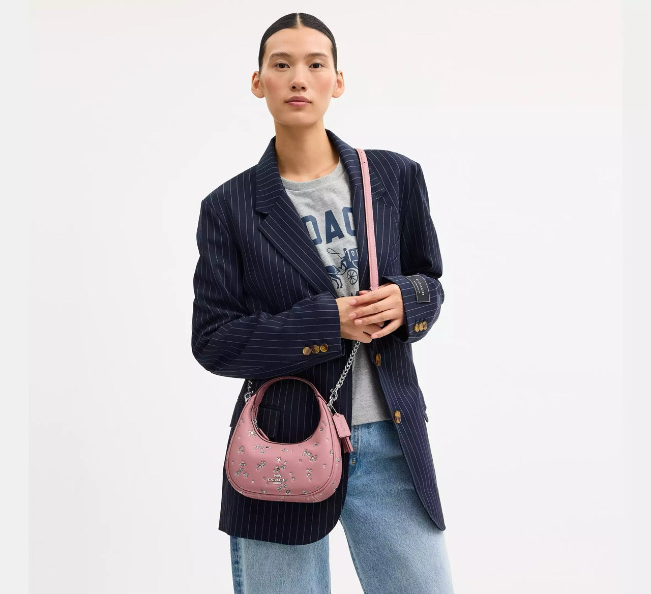 [INCOMING ETA 30 DAYS] COACH Carmen Mini Crossbody Bag With Star Print in Dusty Pink Multi (CCE63)