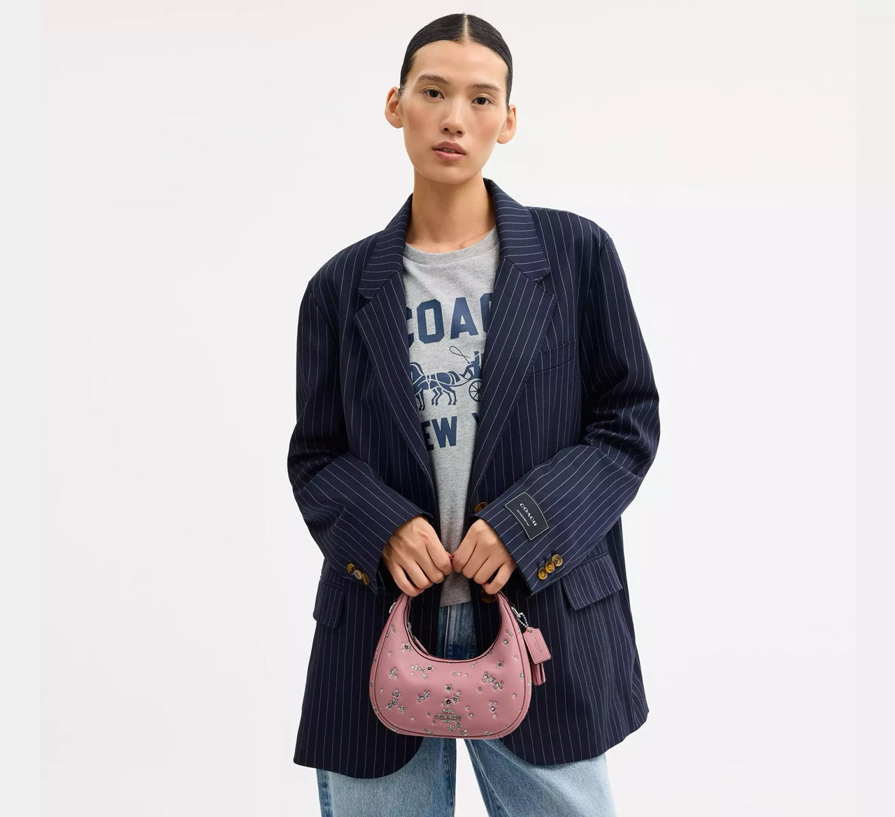 [INCOMING ETA 30 DAYS] COACH Carmen Mini Crossbody Bag With Star Print in Dusty Pink Multi (CCE63)