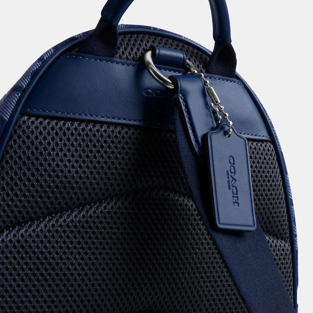 [INCOMING ETA 30 DAYS] COACH Men Charter Pack In Signature Denim in Deep Blue (SHW)(CAJ87)