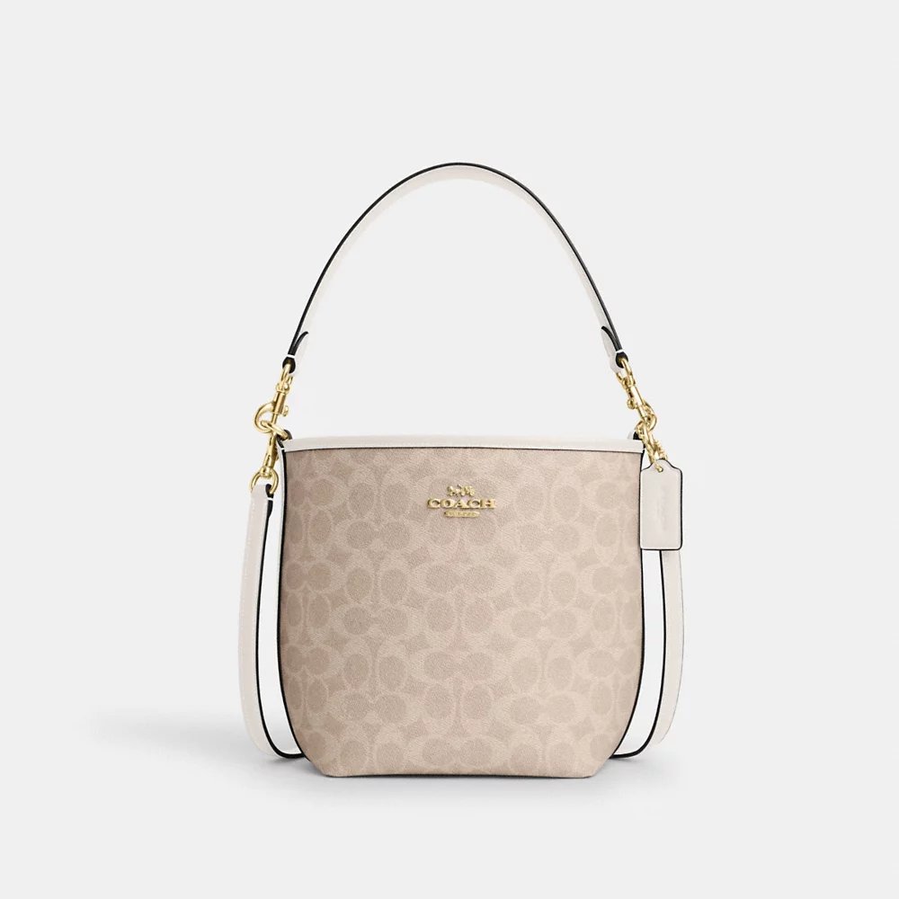 COACH City Bucket Bag In Signature Canvas in Sand/Chalk (CT800)