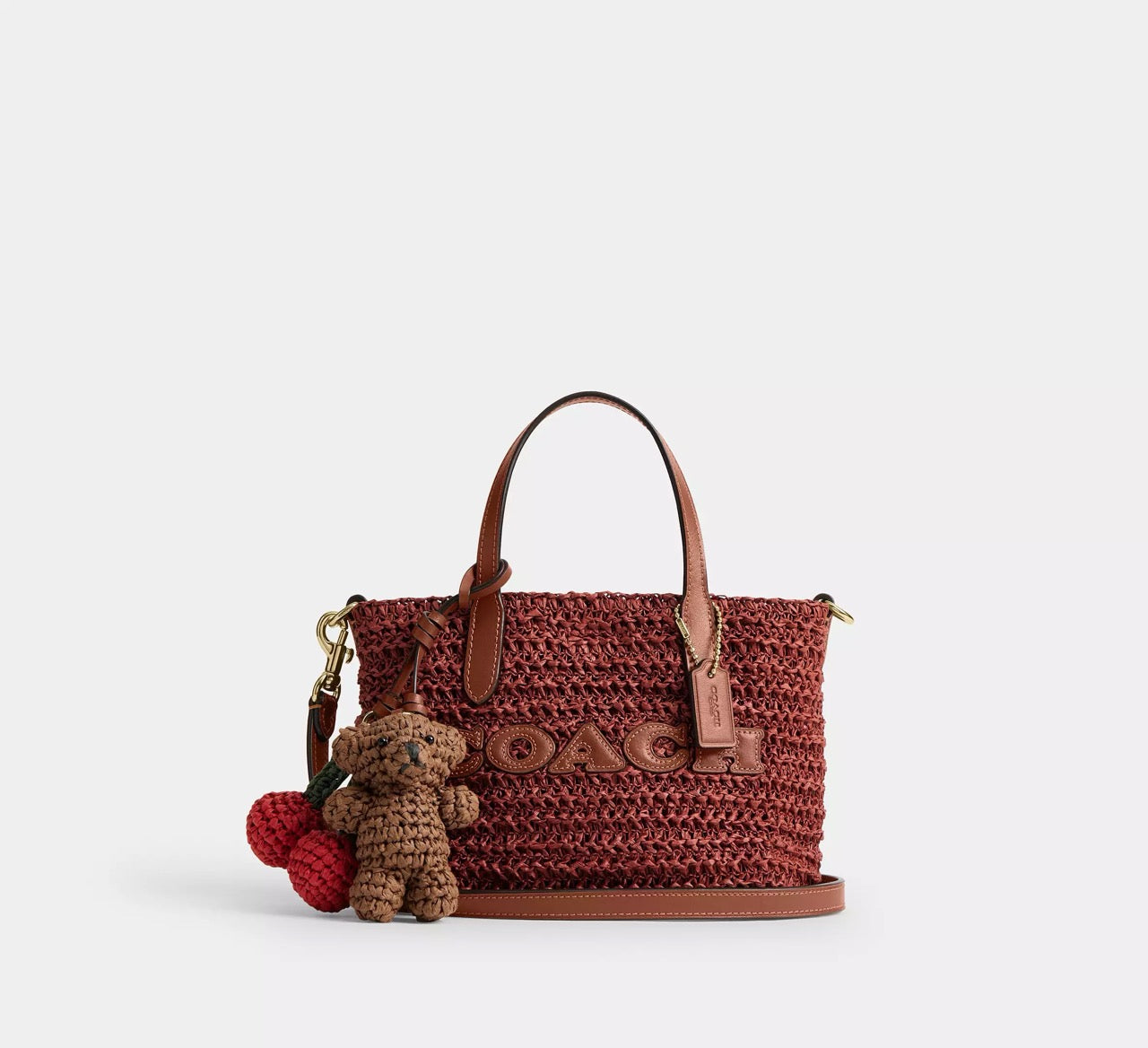 [READY STOCK MY] COACH City Mini Tote Bag With Charms in Russet (CEU30)