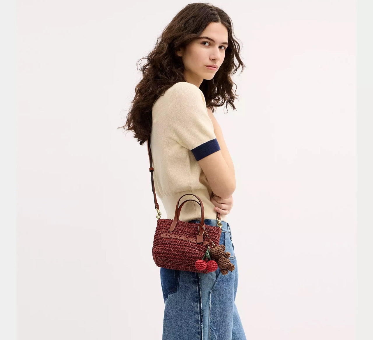 [READY STOCK MY] COACH City Mini Tote Bag With Charms in Russet (CEU30)