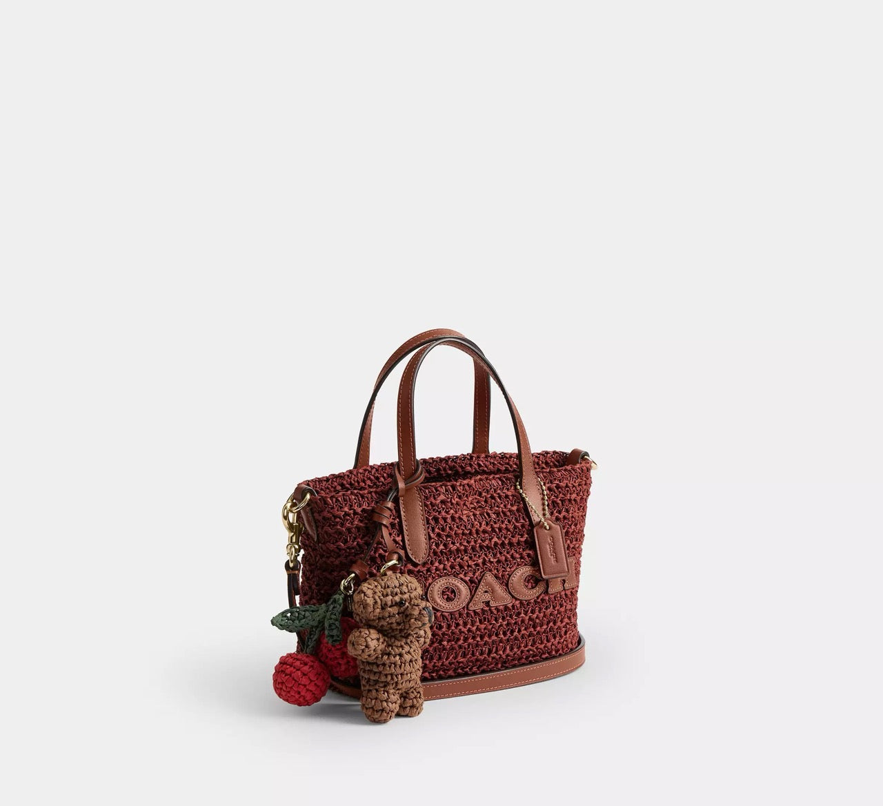 [READY STOCK MY] COACH City Mini Tote Bag With Charms in Russet (CEU30)
