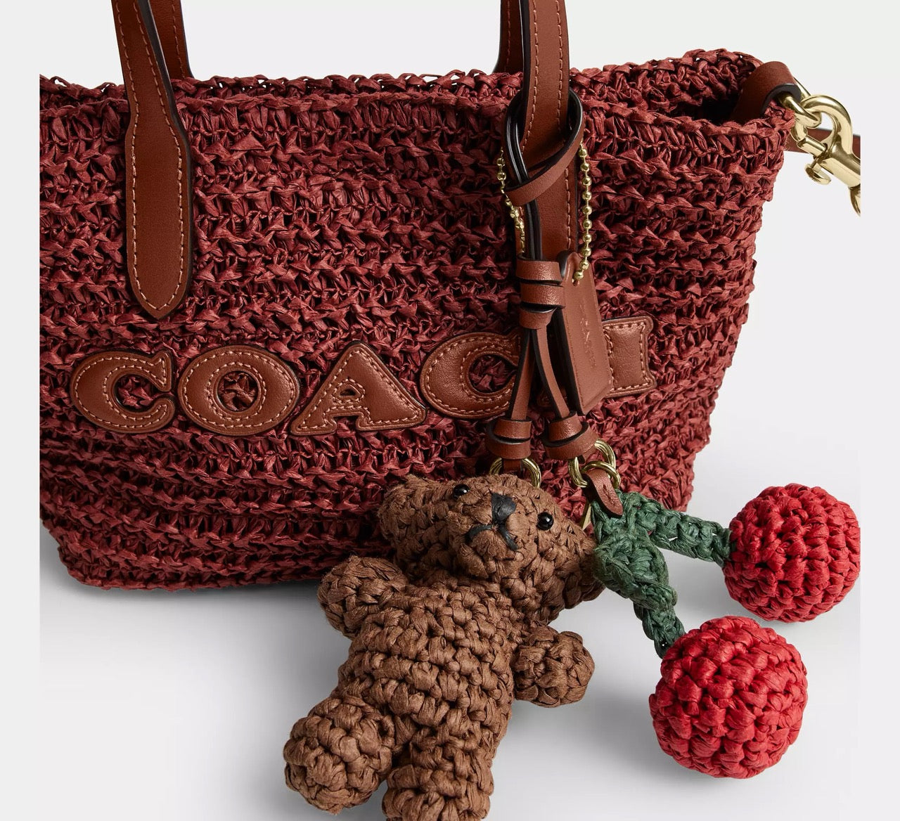 [READY STOCK MY] COACH City Mini Tote Bag With Charms in Russet (CEU30)