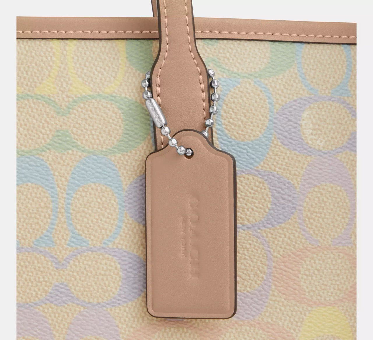 [READY STOCK MY] COACH City Tote Bag In Rainbow Signature Canvas in Multi (CDA93)