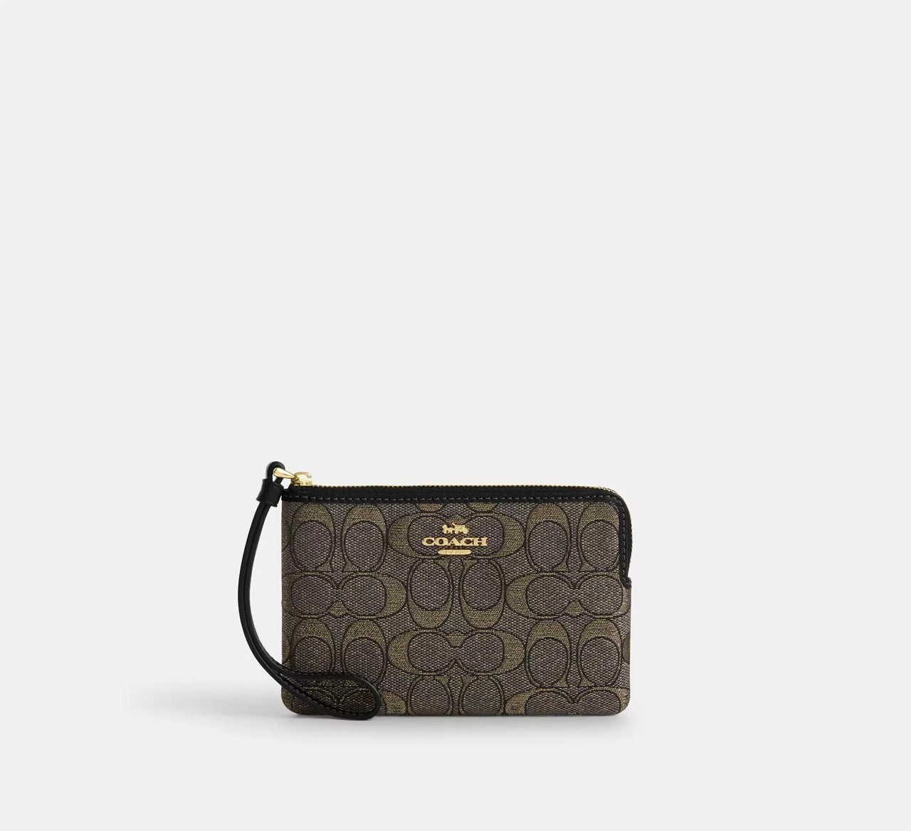 [INCOMING ETA 30 DAYS] COACH Corner Zip Wristlet In Signature Jacquard in Charcoal/Gold (CCL22)