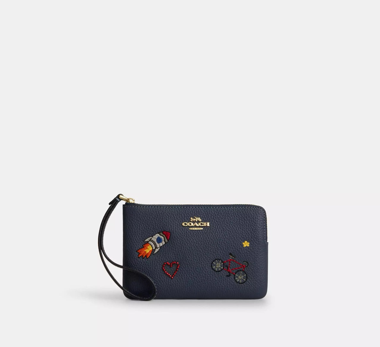 [READY STOCK MY] COACH Corner Zip Wristlet in Dark Denim (CDF32)