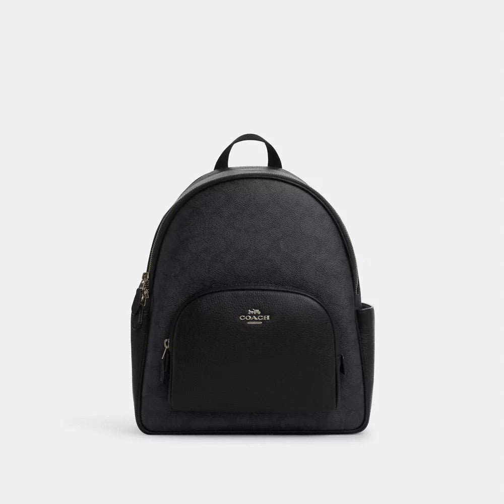 [INCOMING ETA 30 DAYS] COACH Court Backpack In Signature Canvas in Charcoal Black (CZ176)