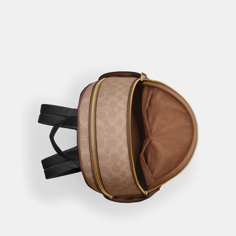 [INCOMING ETA 30 DAYS] COACH Court Backpack In Signature Canvas in Tan Brown (CZ176)