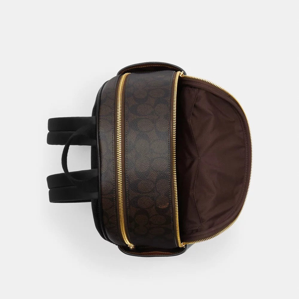 [INCOMING ETA 30 DAYS] COACH Court Backpack In Signature Canvas in Walnut/Black (CZ176)