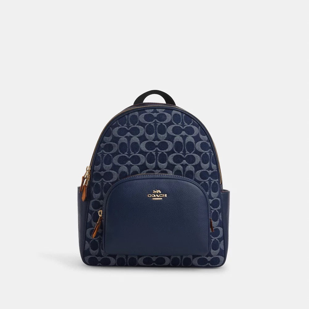 [INCOMING ETA 30 DAYS] COACH Court Backpack In Signature Denim in Denim/Natural (CZ778)