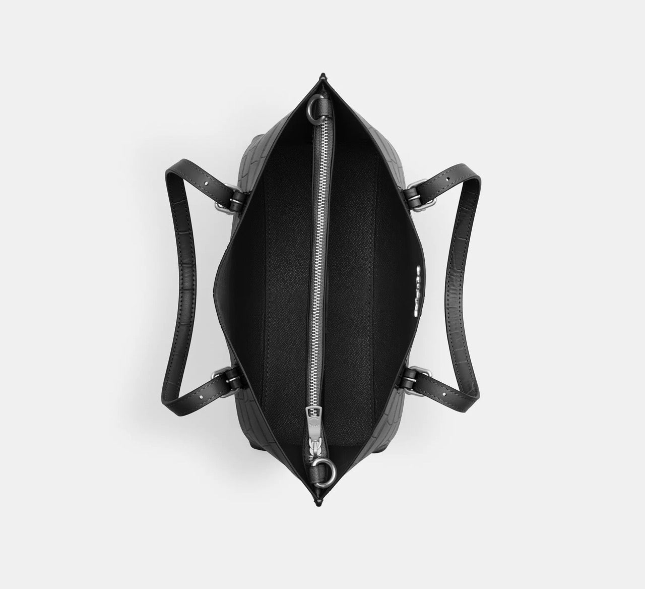 [SPECIAL DEAL][INCOMING ETA 30 DAYS] COACH Croc Embossed Mollie Tote Bag 25 in Black (CW017)