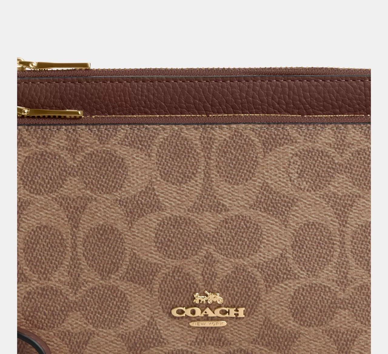 [INCOMING ETA 30 DAYS] COACH Double Zip Wallet In Signature Canvas in Tan/Brown (CX161)