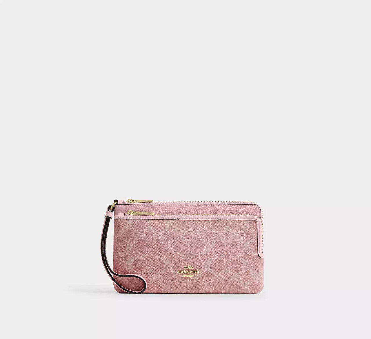 [INCOMING ETA 30 DAYS] COACH Double Zip Wallet In Signature Denim in Light Pink (CDN22)