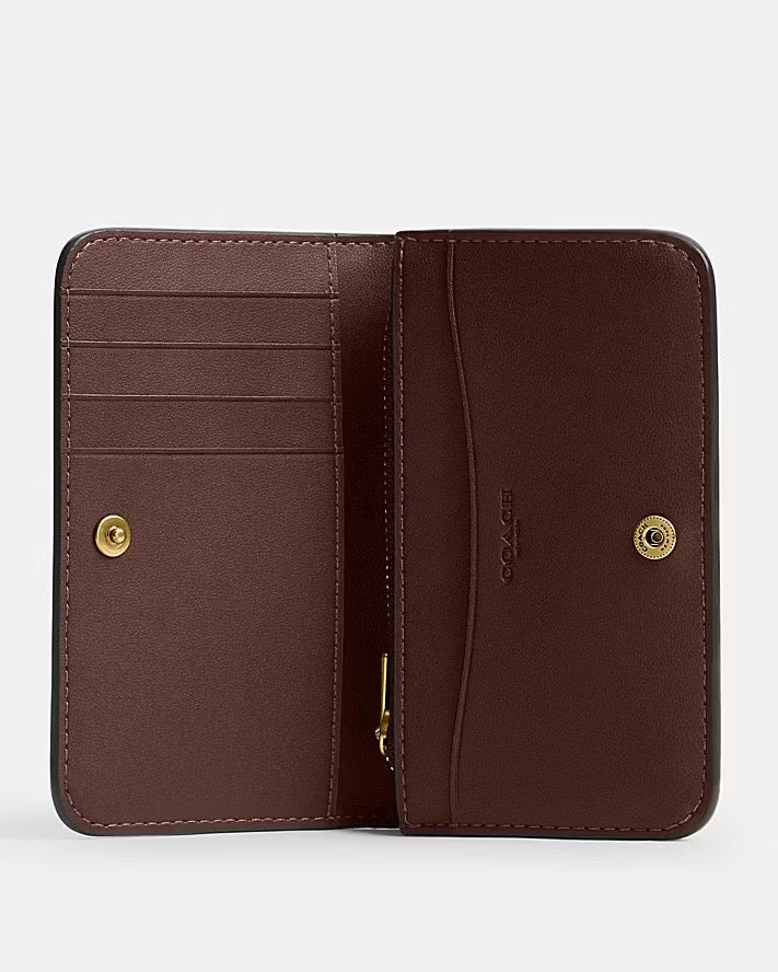 [WEB EXCLUSIVE][INCOMING ETA 30 DAYS] COACH ESSENTIAL SLIM CARD CASE WITH CRYSTAL SIGNATURE IN DARK CHOCOLATE (CGM75)