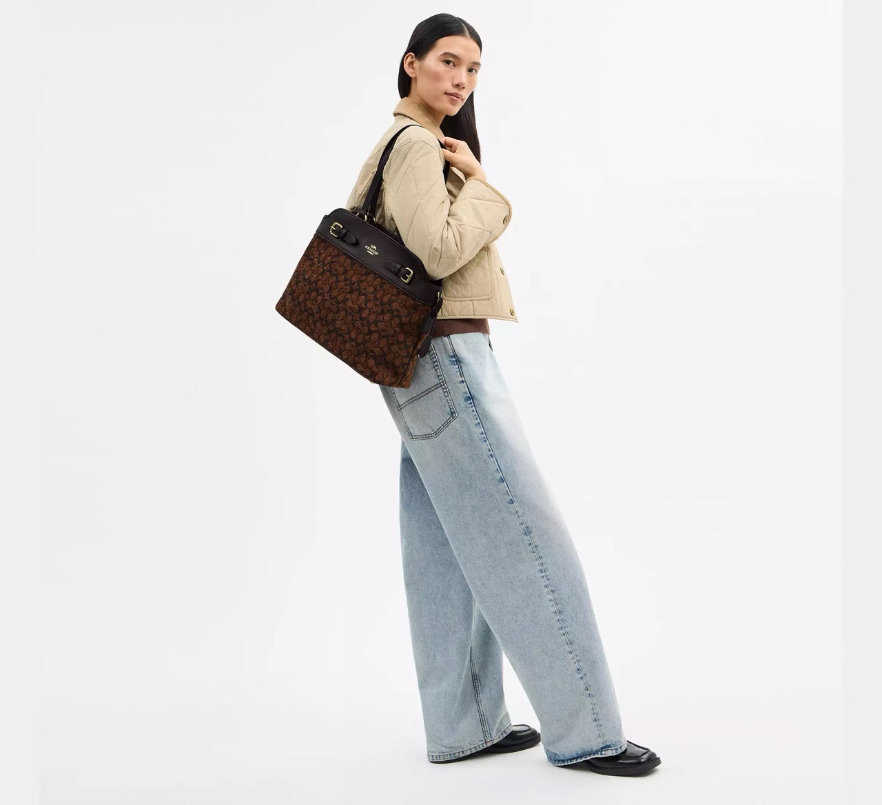 [INCOMING ETA 30 DAYS] COACH Easton Tote Bag In Signature Chenille in Truffle (CCZ08)