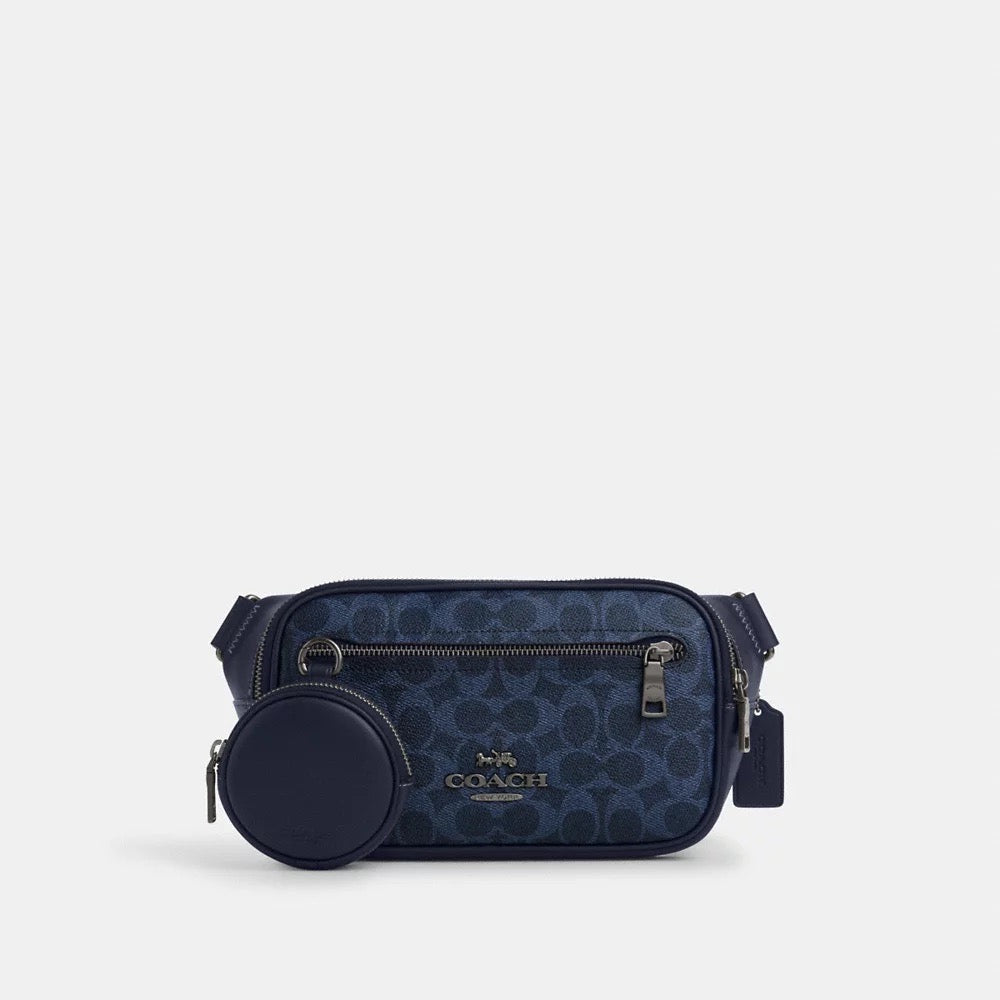 [INCOMING ETA 30 DAYS] COACH Elias Belt Bag In Signature Canvas in Denim/Midnight Navy (CZ400)