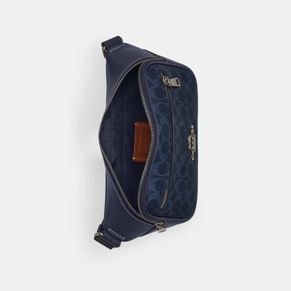 [INCOMING ETA 30 DAYS] COACH Elias Belt Bag In Signature Canvas in Denim/Midnight Navy (CZ400)