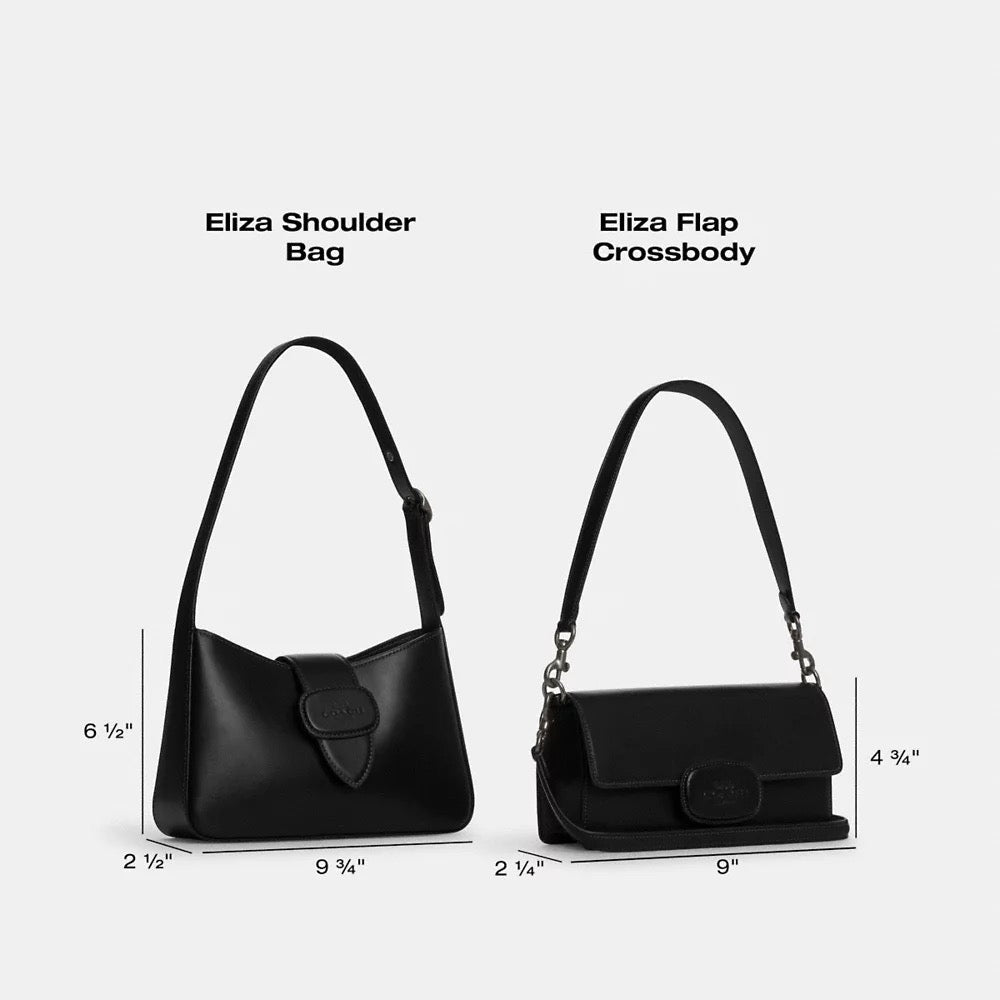 [INCOMING ETA 30 DAYS] COACH Eliza Flap Crossbody Bag Lizard-Embossed in Black (CR106)