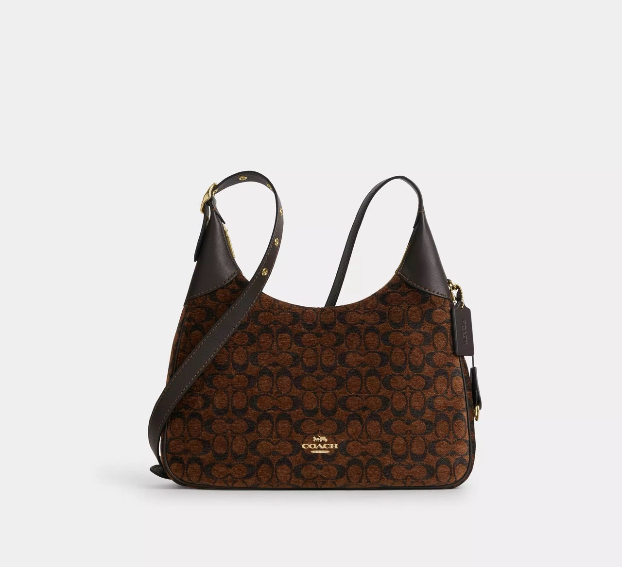 [INCOMING ETA 30 DAYS] COACH Ella Shoulder Bag In Signature Chenille in Truffle (CCE49)