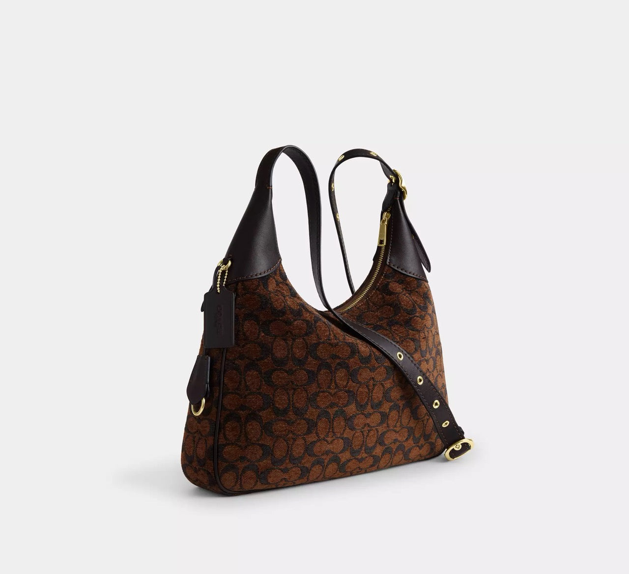 [INCOMING ETA 30 DAYS] COACH Ella Shoulder Bag In Signature Chenille in Truffle (CCE49)