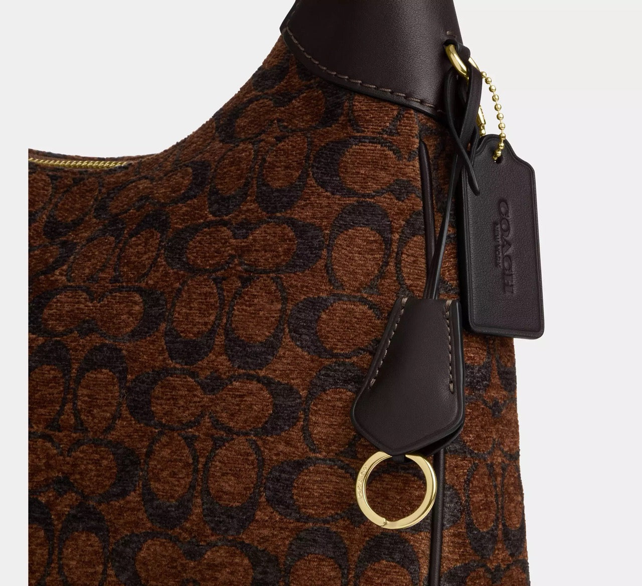 [INCOMING ETA 30 DAYS] COACH Ella Shoulder Bag In Signature Chenille in Truffle (CCE49)