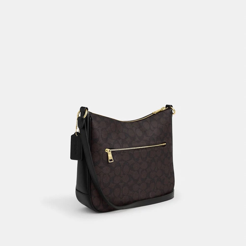 [INCOMING ETA 30 DAYS] COACH Ellie File Bag In Signature Canvas in Walnut/Black (CZ177)
