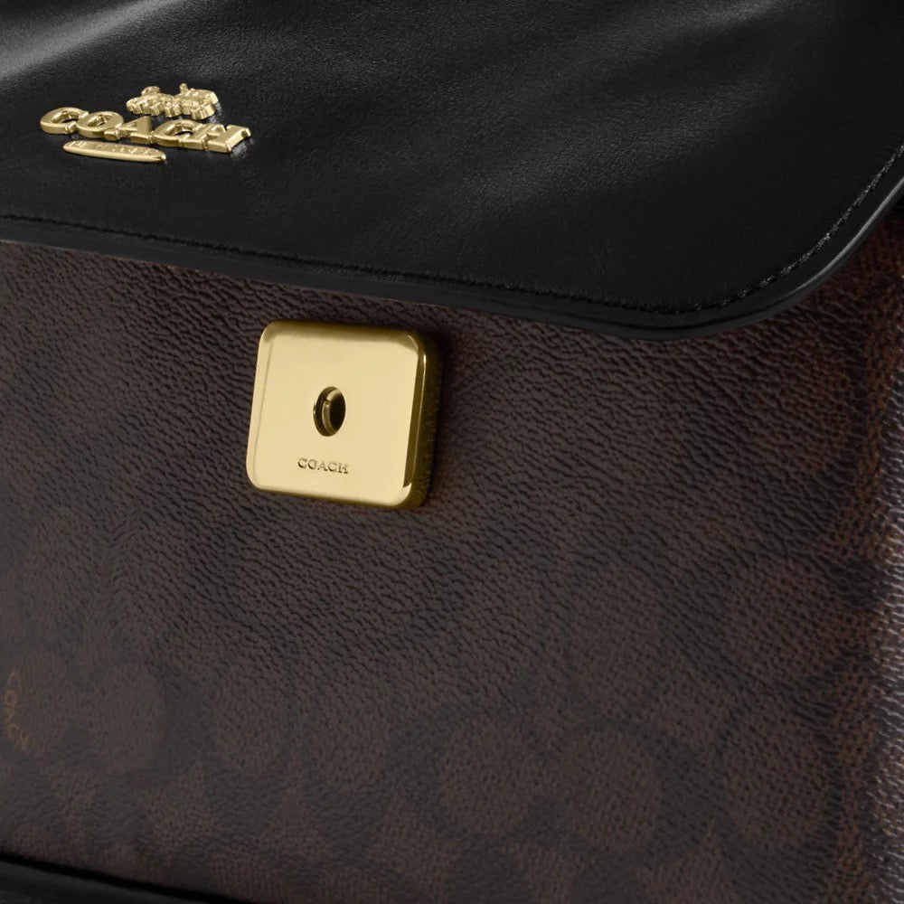 [INCOMING ETA 30 DAYS] COACH Elodie Crossbody Bag In Signature Canvas in Walnut/Black (CCF10)